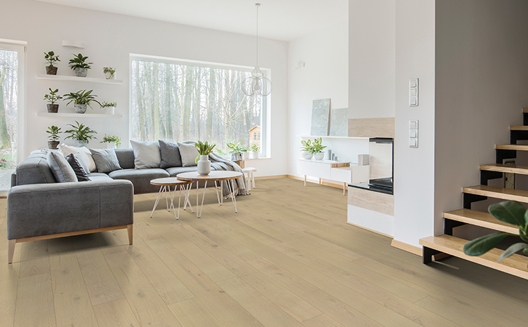 hardwood flooring light brown in living room area