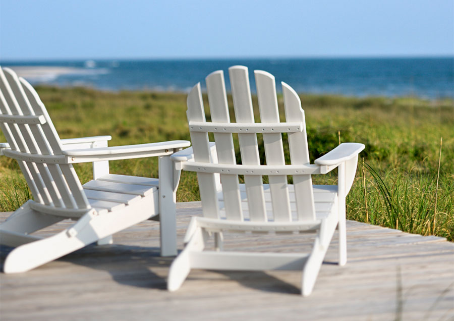  Adirondack chair on a coastal decorated porch