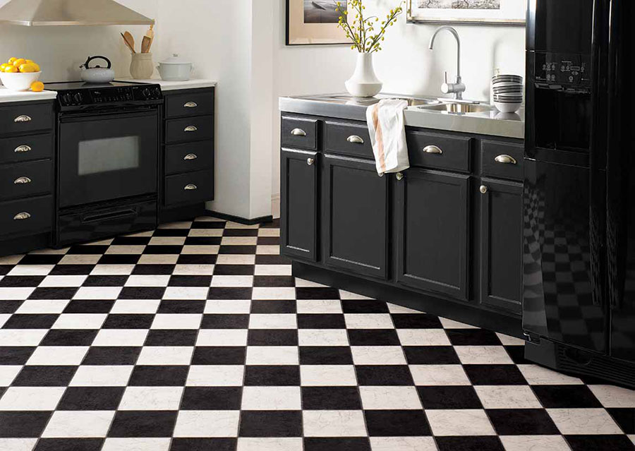 Black And White Interior Design Ideas, Black And White Kitchen Floor Tiles Design