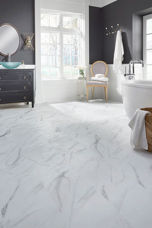 classic marble design bathroom floor