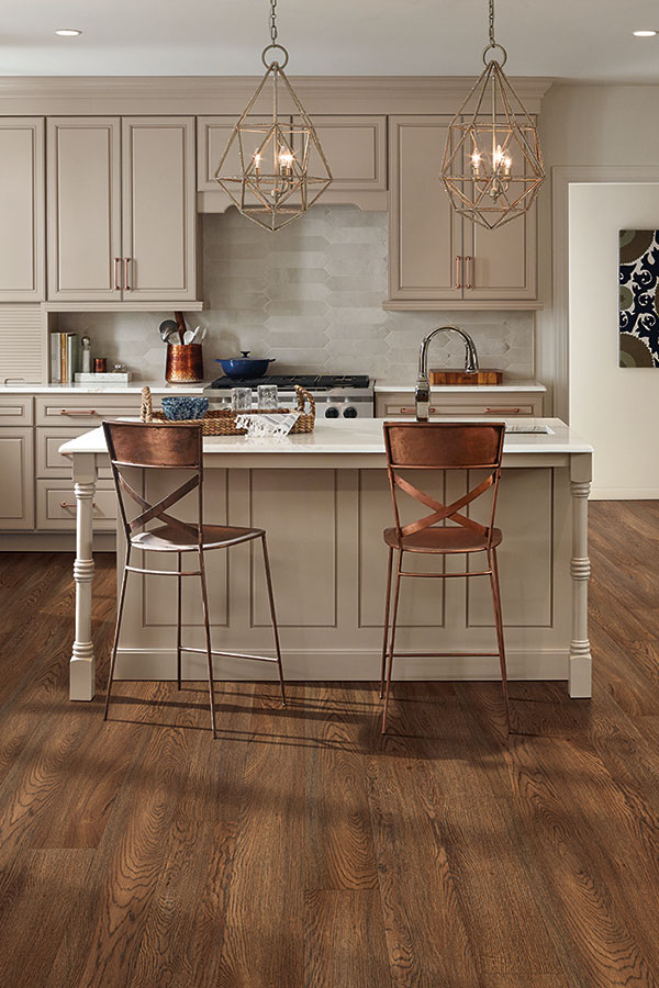 Kitchen with walnut hardwood floor