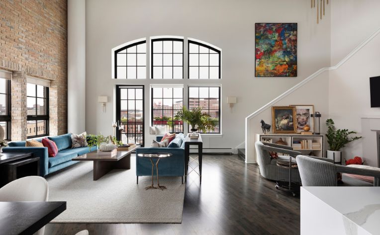 open concept living room design by Martha O'Hara Interiors