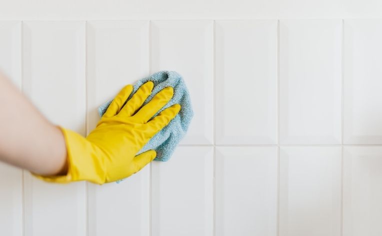 Cleaning Tile Flooring by Hand